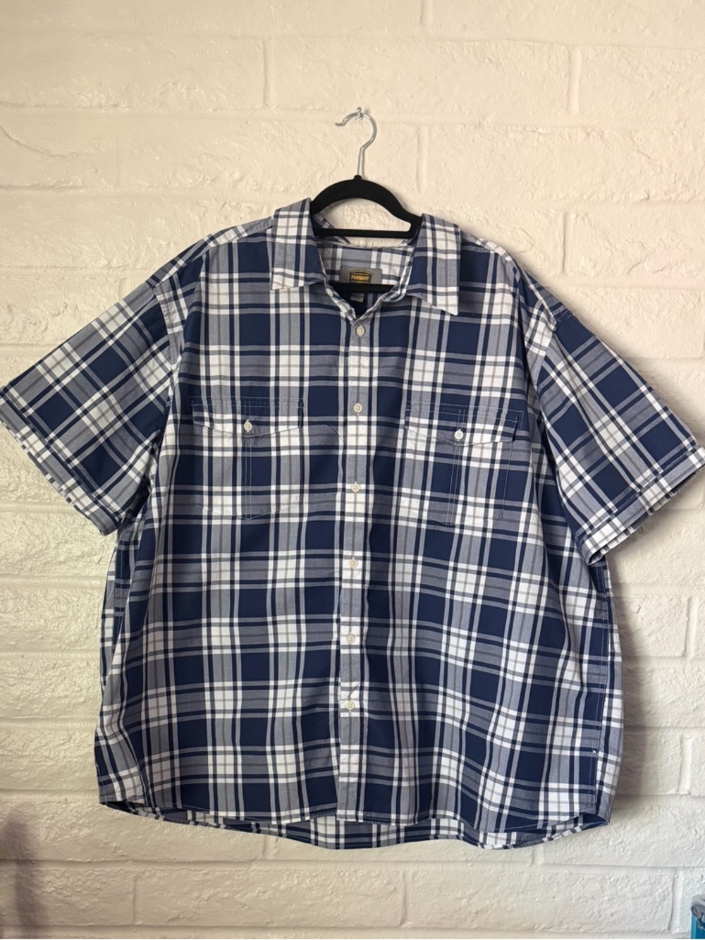 The Foundry Supply Co. Blue White Plaid Shirt 4X